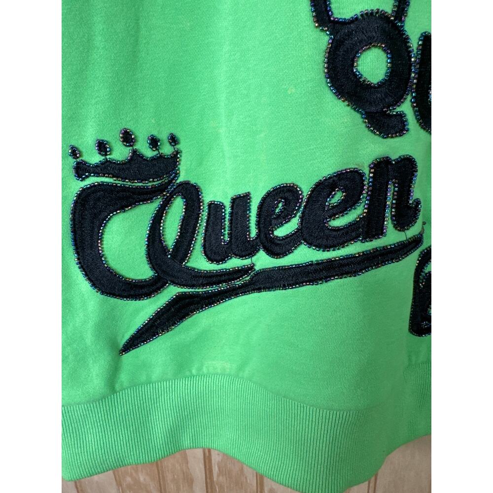 QUEEN OF SPARKLES Green and Black sweater dress size Small - Picture 6 of 10
